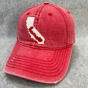 California Home Heart Mens Red Home Free Baseball Hat Distressed OSFM